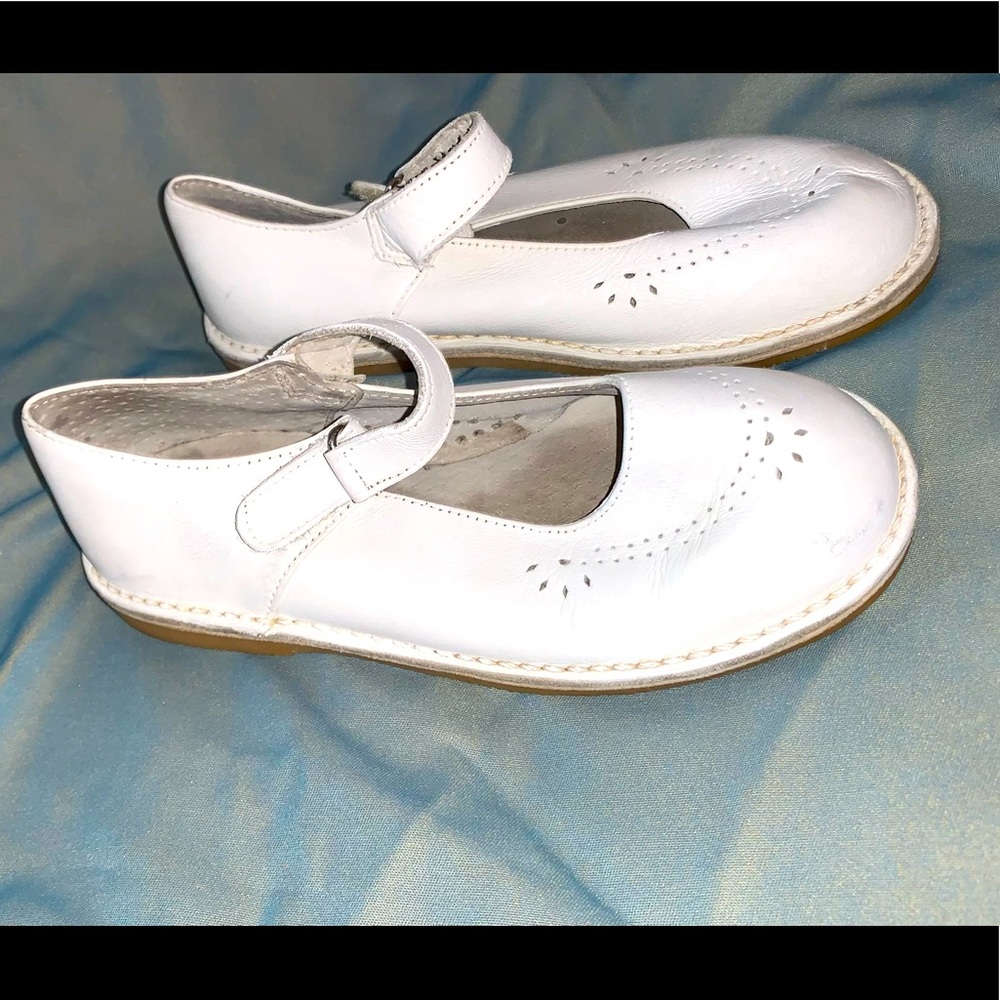 L’AMOUR Lamour WHITE leather Mary Jane dress shoes Girls size 1
